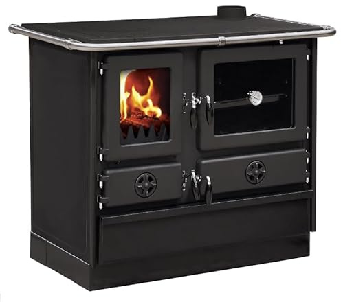 Cuisinière à bois MAGNUM MBS en fonte | Sortie côté droit - Noir