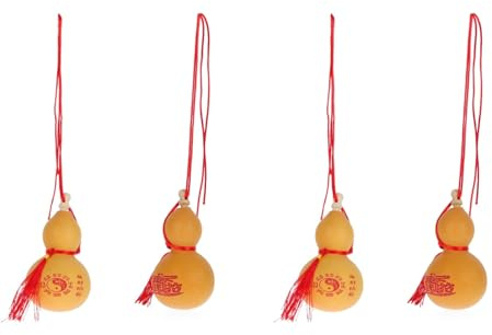 Abaodam 4 Pcs Gourd Pendant Gourd Ornament Blank Ornaments DIY Gourd Chinese Hu Lu Wine Gourd Bottle Feng Shui Wu Dried Home Decor Gourd Adornment Car Child Wall Decoration