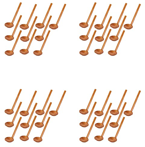 TsoLay Lot de 40 cuillères à soupe japonaises en bois fabriquées à la main pour la cuisine, 21,6 cm