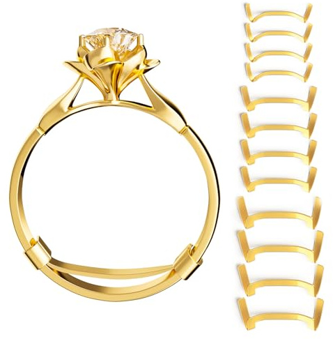 ELETIUO Lot de 12 protège-bagues en métal pour bagues lâches, 3 tailles pour différentes largeurs de bracelet, ajusteur invisible