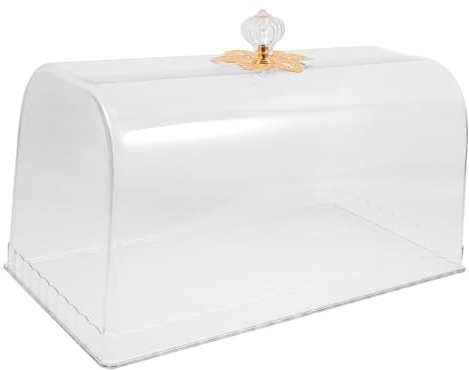 UTHCLO Cloche en Plastique Couvercle de Protection Dôme à Gâteau Rectangulaire Socle Réutilisable en Plastique et Pratique et Stable pour Dessert Plateau