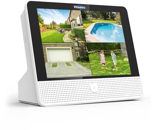 Hiseeu Videoregistratore di rete 4K PoE NVR, monitor all-in-one da 12 pollici per sistema di telecamere di sicurezza domestica, supporto telecamera PoE 4K/5MP/4MP/3MP/1080P, rilevamento del movimento