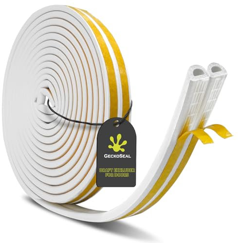 GeckoSeal Guarnizione per Finestre e Porte - 10M (5Mx2) Tipo D, Paraspifferi Autoadesivo