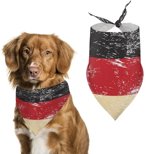 Hundehalstuch, Motiv: Deutschland-Flagge, verstellbarer Halstuch, für kleine bis große Haustiere, stilvolles und bequemes Zubehör für Hunde und Katzen