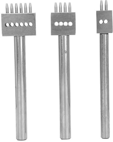3 herramientas profesionales de perforación de cuero, herramienta de perforación espaciada, perforadora de cuero, juego de perforación de agujeros para manualidades de cuero, (Spacing 4mm (2+4+6))
