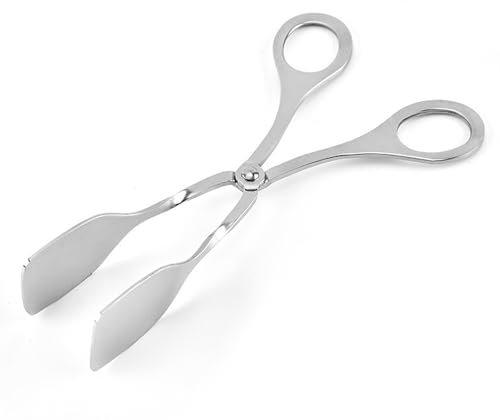 Buaak Servierzange, Edelstahl Gebäckzange, 7 Zoll Buffet Zubehör, Gebäckzange, Kochpinzette, Fleischzange, Zange Küche, Salatzange, Scherenzange, für Küche Speisen Greifer, Party Catering