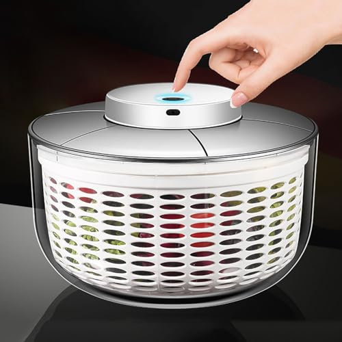COYEUX Essoreuse à laitue Automatique 6L, essoreuse à Salade électrique, Rechargeable par USB, pour salades Vertes, laitue, Fruits et légumes