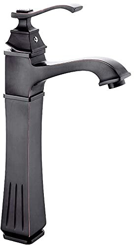 Mischbatterie, europäischer Retro-Schwarz-Hochwaschbecken-Wasserhahn, Bad-Absperrhahn, Einhebel-Mischbatterie, Waschbecken-Wasserhahn, Mischbatterie, Badezimmer-Wasserhahn, F.Badezimmer-Wasserhahn