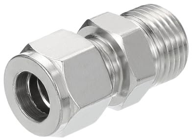 PATIKIL 1/2G x 12mm Raccordo a Compressione in Tubo d'Acciaio Inossidabile 304, Doppie Ferrule Raccordo a Compressione Adattatore Dritto Collegamento