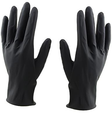 FRCOLOR 10piezas Guantes De Látex Reutilizables Para Peluquería Color Negro Talla Media Resistentes y Lavables Para Protección Tintes De Cabello Paquete De Unidades