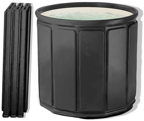 AYESVasca pieghevole per adulti, vasca da bagno portatile per allenamento con acqua fredda, autoportante per doccia, sauna spa (nero, 70 x 70 x 65 cm)