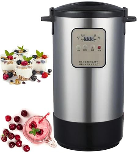 Máquina de fermentación totalmente automática, yogurtera eléctrica totalmente automática de 12 litros, yogurtera de acero inoxidable con pantalla LCD inteligente, for yogur, vino de arroz, vinagre de