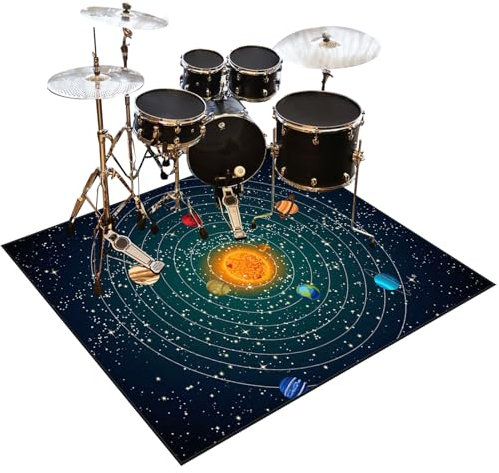 Schlagzeugteppich Rutschfest Schalldicht Drum Teppich Matte Innen und Außen, Elektronisches Jazz Schlagzeug Kit für Bass Snare Drum, 120 x 80 cm Schallschutz Akustik Teppich Schallschutzteppich