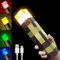 NAVESO Lampe Murale en Forme de Torche 28cm, Craft Lampe Torche, 4 Couleurs, Veilleuse Enfant Rechargeable, Éclairage Mural Cadeau pour Enfants (Jaune)