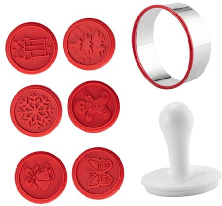 Cabilock 4 Set Timbro Biscotto Cartone Animato Biscotti Della Fortuna Timbri Per Biscotti Natalizi Costume Cutter Di Biscotti Di Natale Dolci Natalizi Fondente Acciaio Inossidabile Rosso