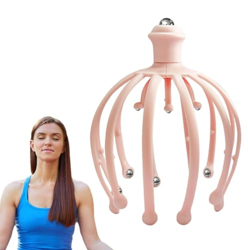 Aparato de masaje de cabeza a pulpo - Dispositivo de masaje de cabelludo recargable - Dispositivo de masaje eléctrico para cabelludo - Dispositivo de masaje portátil inalámbrico para la