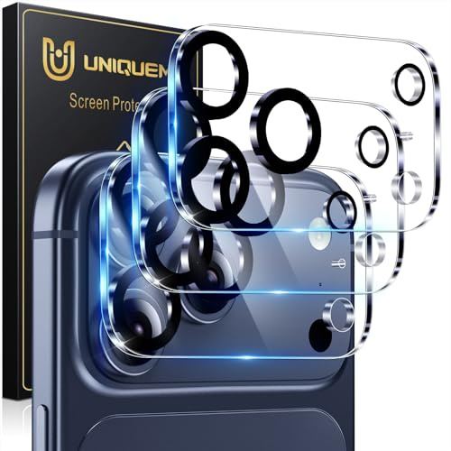 UniqueMe for iPhone 17 Pro Max Camera Lens Protector - 3 Pack | Black Circle, Ultra HD Tempered Glass, Full Coverage, Scratch-Resistant, Case Friendly, Perfect Fit Night Shooting Mode
