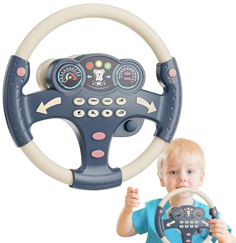 Giocattole del Volante - Ruote di sterzo False interattive, fingere Volante, attaccamento del Passeggino per l'apprendimento della Conoscenza del Traffico