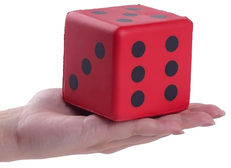 Anboor Large Foam Dice for Adults kids - 3.15 Jumbo Big Colorful Dice Giant Soft Fun for Game Nights & Classroom Activities (Red)