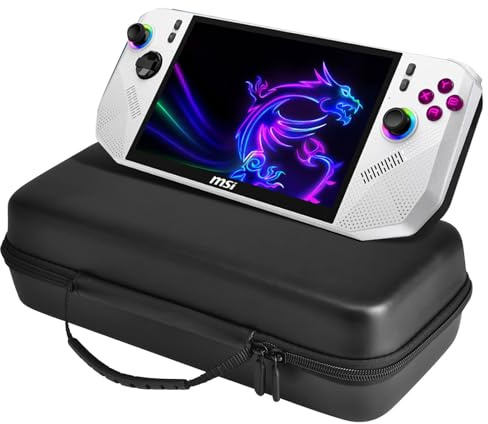 JYGamhanbil Travel Carrying Case Bag for MSI Claw 8 AI+ A2VM Polar Tempest | EVA Standing Hard Shell Cover with Accessories Pocket for MSI Claw 8 AI+ PC Gaming Handheld Console Power Cord