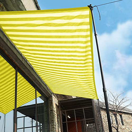 Rete ombreggiante con protezione UV al 92%, traspirante, impermeabile, 50 cm, colore giallo-bianco, vela per la privacy, per balcone, giardino, cortile (6 x 12 m)