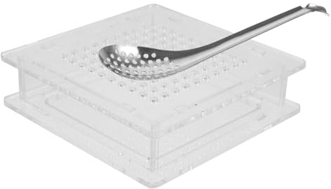 Toyvian Caja para Hacer Caviar con Orificios Dispensador de Salsa de Huevas Herramienta de Gastronomía Molecular con Cuchara de Acero Inoxidable Reutilizable para Hogar y Restaurante