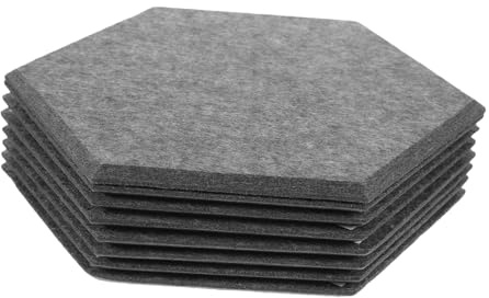 LIGIGWASH 8pcs Hexagonal Acoustic Wall Panels Sound Absorbing Felt Soundproofing Noise Blocker for Recording Studios Theaters Conference Rooms Modern Design Deep Gray
