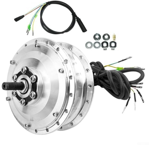 Jotekonoby Motor de buje delantero para bicicleta eléctrica de 36 V, 48 V, 350 W, motor de rueda CC sin escobillas compatible con horquilla de 100 mm, bicicletas de 20 26 28 pulgadas (48 V 20 pulgadas