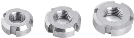 M10-M60 304 Edelstahl Schlitz Runde Kontermuttern Feingewindemutter, A2 Anti-Loose-Befestigung for Maschinen Industrielle Hardware(1pcs M48x1.5)