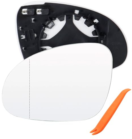 Spiegelglas Golf 5 Links Beheizbar Asphärisch-Spiegelglas Ersatz für VW Golf MK5 2003-2008F Jt ta V 2006-2011 Pas sat B6 2006-2008,Fahrerseite Außenspiegel Glas Passend mit Trägerplatte