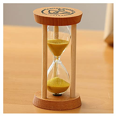 Sablier, Sablier en bois for enfants, brossage des dents, sablier 3/5 minutes, assistant de gestion du temps, cadeau créatif(Unique Colour,3 minutes (round))