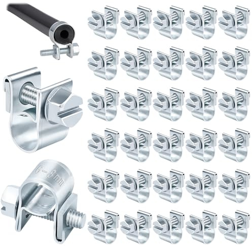 30 Stück Schlauchschellen, 6-8 mm Anpassbares Gelenkbolzenschelle, Mini Schlauchschellen, kleine Verzinkt Schlauchschelle Befestigung Für Silikon Vakuum, Kraftstoffleitungs, Auspuffrohr