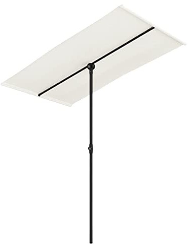 QJBSAVVA Parasol de Jardin Rectangulaire 180x110 cm avec Mât en Aluminium Stable, Parasol de Balcon Inclinable à 180 Degrés et Réglable en Hauteur pour Terrasse et Extérieur, Couleur Vert