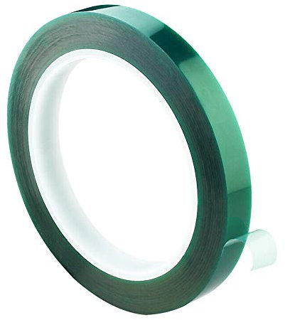 TOOLSTAR Heat Resistant Tape, 45mm*33m High Temperature Resistant Tape Self Adhesive PET Green Tape Polyimide Masking Tape for Heat Transfer 3D Printers (Pack of 1)