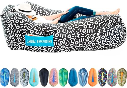 Chillbo Shwaggins Aufblasbare Couch, Coole aufblasbare Liege, Stuhl, einfacher Aufbau, er ist perfekt als Strandausrüstung, für Camping-Spaß und als Festivalzubehör