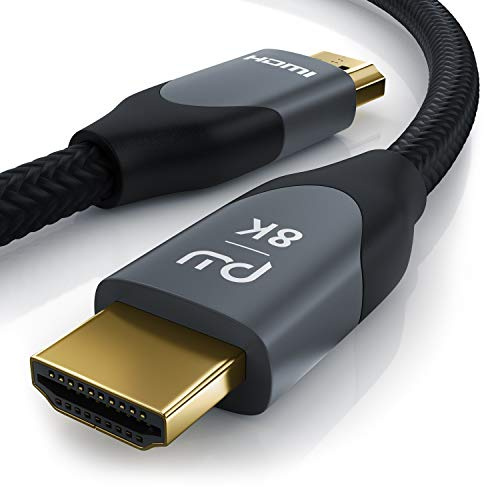 CSL - 8k HDMI Kabel 2.1 1 Meter - 8K @ 60Hz 4K @ 120Hz mit DSC - HDMI 2.1 2.0a 2.0b - 3D - Highspeed Ethernet - HDTV - UHD II - Dynamic HDR-10+ - eARC - Variable Refresh Rate VRR - Dolby Vision