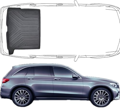 Trimak 3D Kofferraumwanne für Mercedes GLC X253 2015-2022 | Kofferraummatte aus TPE Gummi, Passgenau, Wasserdicht, Hoher Rand, Rutschfest, Leicht zu Reinigen