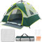 Wurfzelt Pop Up Zelt 3-4 Personen Kuppelzelt Automatik Campingzelte Wasserdichtes Winddicht Leichte Camping Zelt Familienzelt Outdoor Beach Wandern mit Tragetasche und Feuchtigkeitsfesten Matte (Grün)