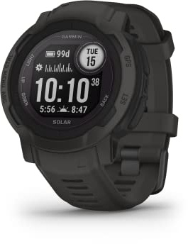 Garmin Instinct 2 Solar, Smaller-Sized Rugged Outdoor Watch with GPS, with Solar Charging Capabilities, Built for All Elements, Multi-GNSS Support, Tracback Routing and More, Graphite