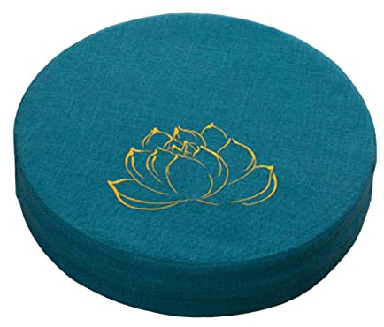 perfk Coussin de méditation de Yoga avec Housse Amovible Tapis de Tatami Japonais Accessoires de méditation Oreiller de Sol pour Yoga Salon Cadeaux de, Bleu Foncé 6cm