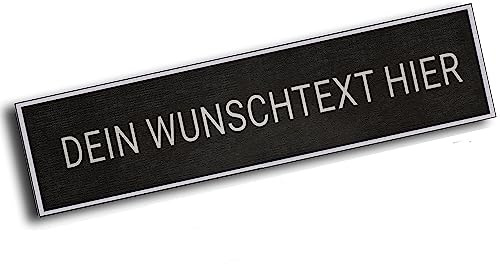 P24S Namensschild Klett mit eigenem Text personalisiert 100 x 25 mm - bestickt rahmen (Weiß)
