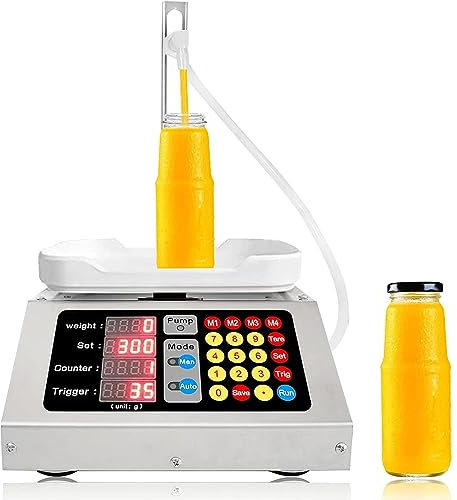 HSRG Riempitrice di Liquidi, Imbottigliatrice Automatica a Controllo Digitale 3,2 L/min, Riempitrice di Bottiglie da 8-1000 Ml, per Olio Cosmetico per Vino, Lozione per Bevande, Olio Essenziale