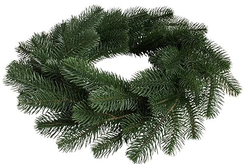 künstlicher Tannenkranz Karpaten auf Drahtring, Durchmesser 40 cm, Farbe: dunkelgrün
