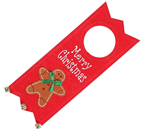 Zerodeko Lebkuchenmann Türhaken Weihnachtsdeko Türgriff Anhänger Dekoration für Weihnachtsbaum und Tür Türhänger Ornament