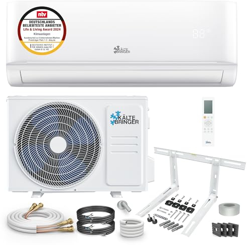 Kältebringer Split Climatiseur Quick Connect 18000 BTU - 5,3 kW - Avec fonction de chauffage - très silencieux & économe en énergie, avec support mural - Marque de qualité Allemande
