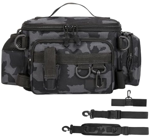 SEIWEI Angeln Tackle Bag Multifunktionale Outdoor Sports Single Shoulder Crossbody Waist Pack, Aufbewahrungstasche für Angeln Köder Tackle Gear für Outdoor-Fliegenrute Köder Gear