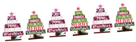 Alipis 6stücke Weihnachtsbaum Dekoration Mit Englischen Buchstaben Festliche Tischornamente Fotorequisite Und Weihnachtsdeko Für Zuhause