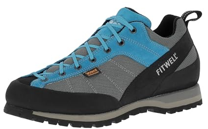 Fitwell Big Wall Creek EV wasserdichte und leichte Zustiegsschuhe Herren mit Event Membrane und Vibramsohle | Wanderschuhe | Klettersteigschuhe | Made in Italy Sky Blue EU 43