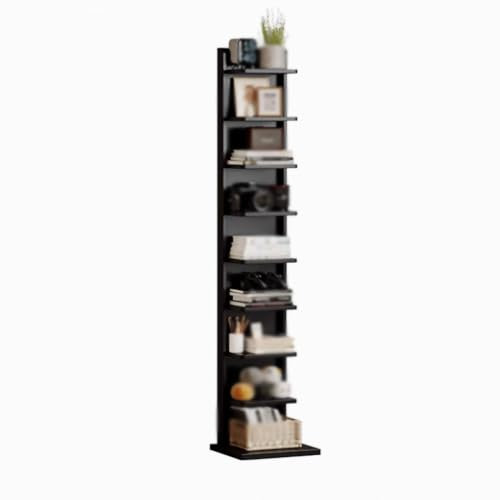 AIJUSSS Unsichtbares Bücherregal, Bücherregal mit Regalen, Holz-Bücherregal-Aufbewahrungsorganisator, Buchrücken-Bücherregalturm für Schlafzimmer, Wohnzimmer