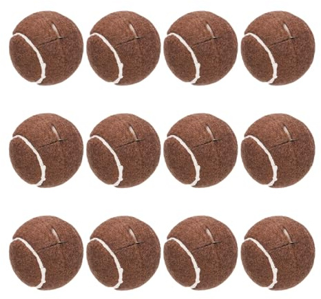QUARKZMAN 12 stycken förskurna walkers tennisbollar, universella förskurna glidbollar walkers tillbehör glidhjälpmedel för möbelben och skydd, brun